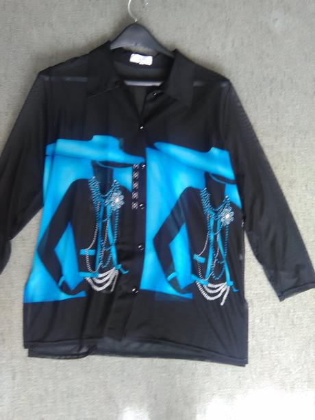 Retro bluzka s motivom damy, l