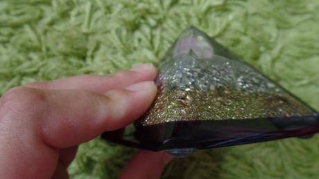 Orgonitová pyramída horský kryštál a ametyst, 