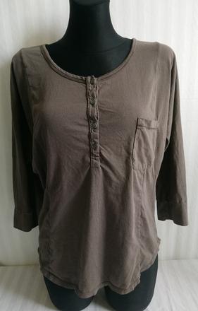 Dámsky hnedý top so zapínaním, velvet, xl