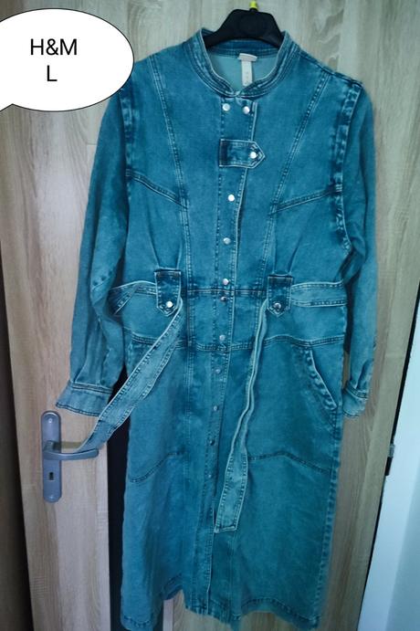 Riflové šaty, h&m,l
