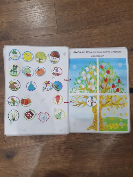 Pracovný zošit na suchý zips pre väčšie deticky, 