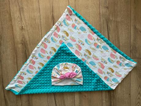 Ježko set turban čiapka a deka, <50