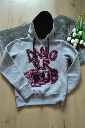 Dangerous dngrs mikina s kapucňou sivá, veľ. s, s