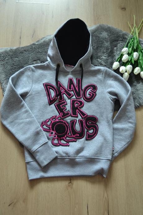 Dangerous dngrs mikina s kapucňou sivá, veľ. s, s