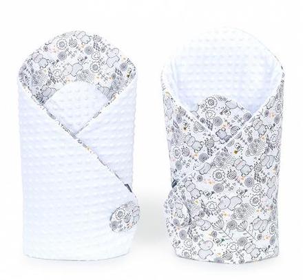 Obojstranná zavinovačka minky biela/zvieratká, 