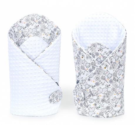 Obojstranná zavinovačka minky biela/zvieratká, 