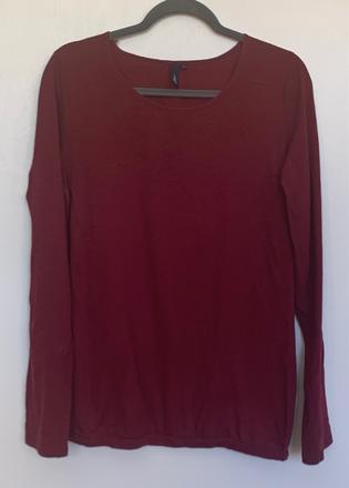 S.oliver bordové tričko s vyhrňujúcim rukávom, s.oliver,l