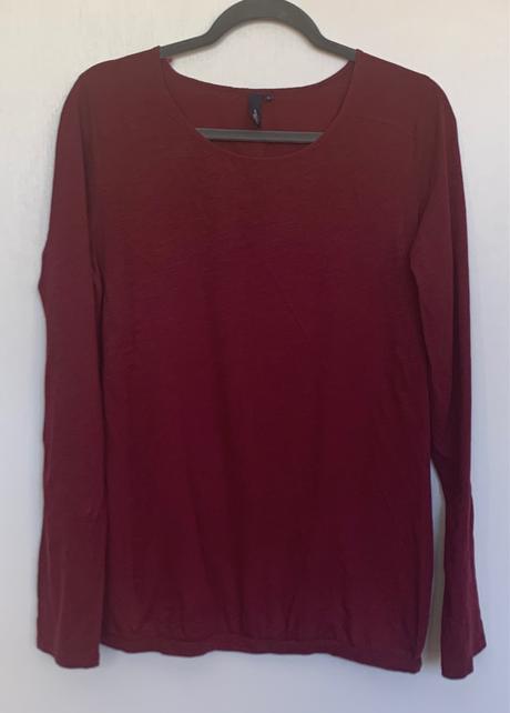 S.oliver bordové tričko s vyhrňujúcim rukávom, s.oliver,l