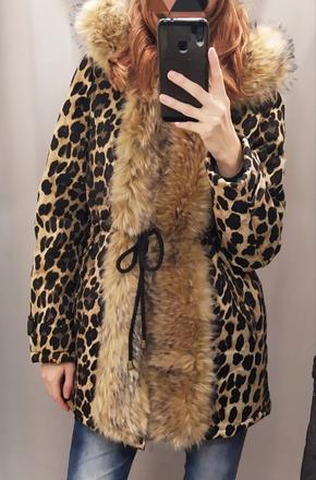 Leopardia bunda s kožušinou, m