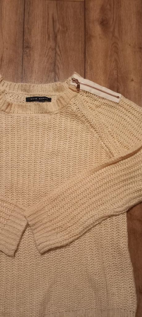 Lososový pleteny pulóver 40 so zipsom, gate,l