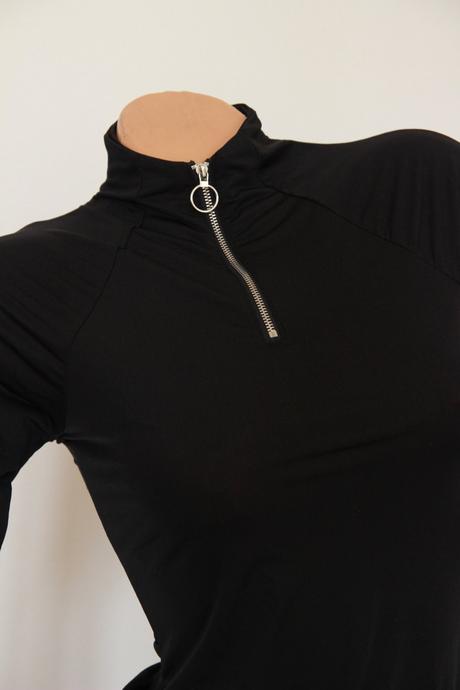 Čierny elastický body top, veľkosť s, s