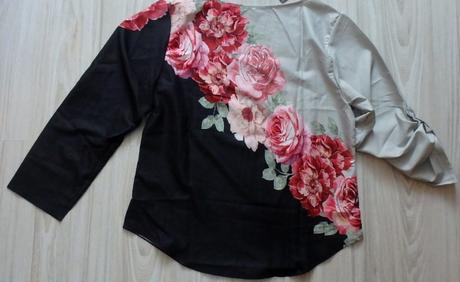 Dámska sivo čierna kvetinová blúzka, v. l/xl, l