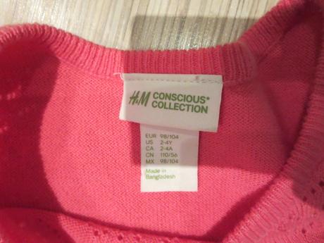 Srdiečkový top z biobavlny - h&m, veľ. 98/104, h&m,104