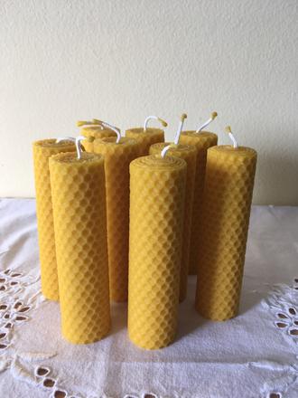 Sviečky z medových plátov, výška 12 cm,