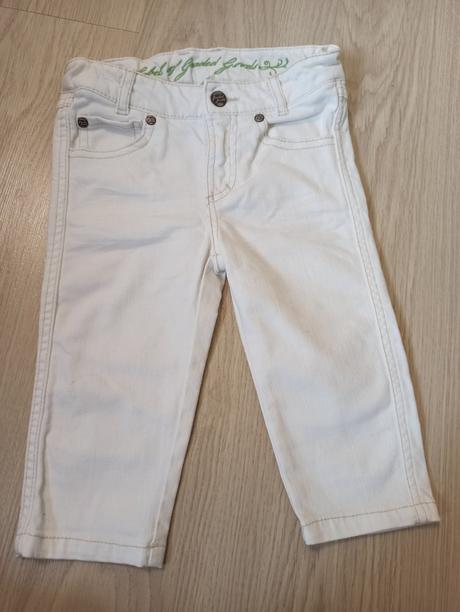 Biele riflové 3/4 nohavice, h&m,104