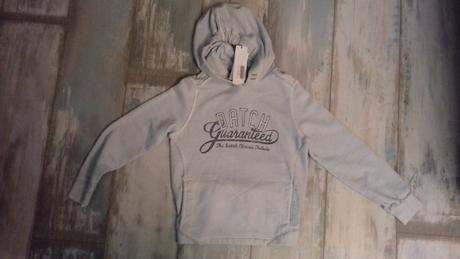 Bledomodra mikina s kapucnou, 128