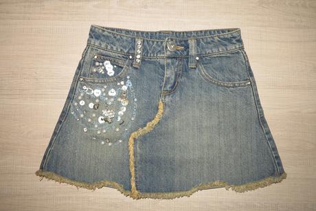 Riflová suknička s kamienkami, kappa,146