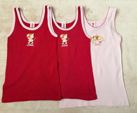 Lillebi set 3x dievčenské bavlnené tielko, 92