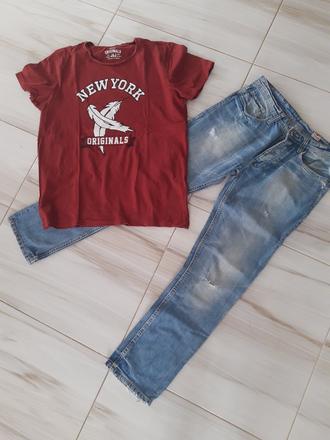 Pánske rifle jack&jones + tričko zdarma, 34