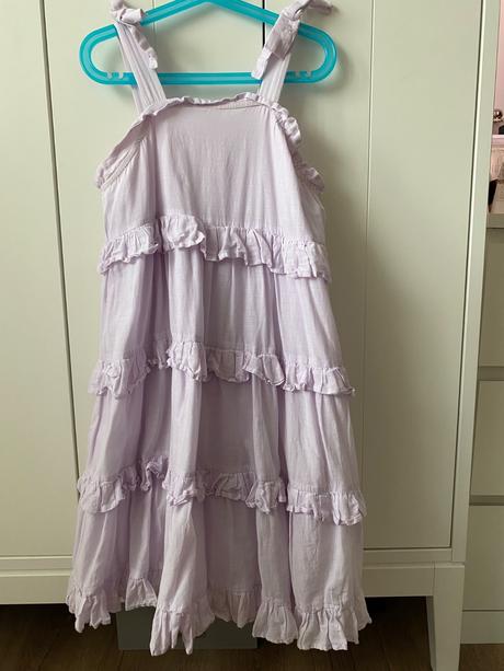 Fialove volánove saty, pompdelux,128