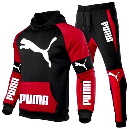 Čierno červená tepláková súprava, puma,152 - s