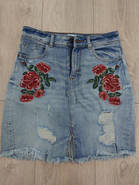 Riflová sukňa, zara,s