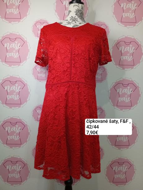 Čipkované červené šaty, f&f,42