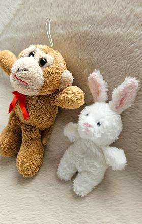 Plyšová hračka opica a zajačik, 