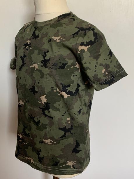 Decathlon tričko s krátkym rukávom zelené s maskáč, decathlon,116