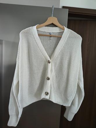 Page one kvalitný voľný biely sveter l-xl, xl