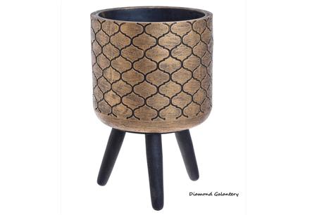 Kvetináč - čierno zlatý - 133x210 mm, 