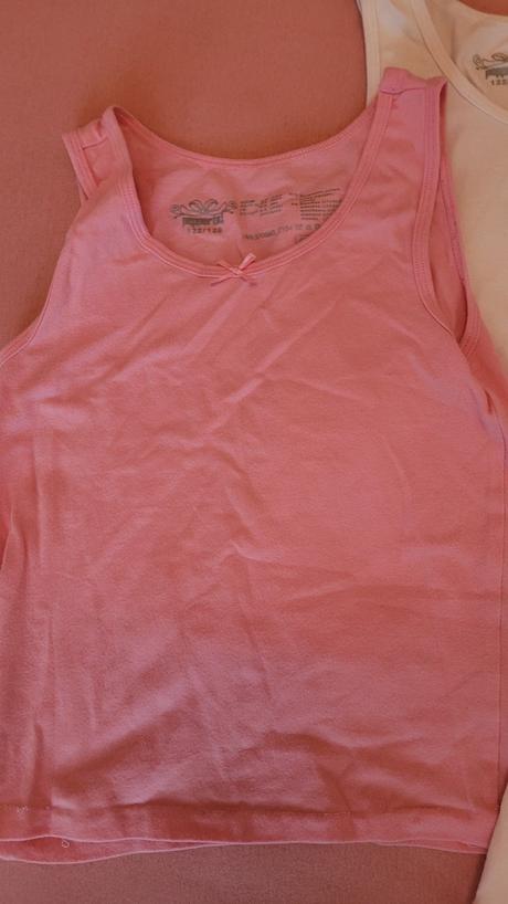 Dievčenské tielko, 3 kusy (122/128, ružová/biela), pepperts,128