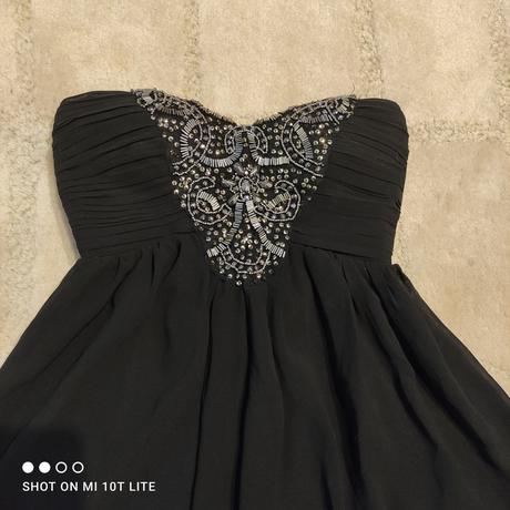 Čierne šifónové šaty, top stav, 36