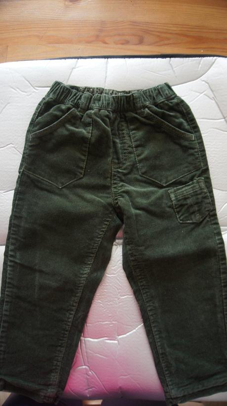 Zelené menčestrové nohavice zateplené, baby club,92