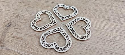 Drevený výlisok - srdce - 55 mm, 