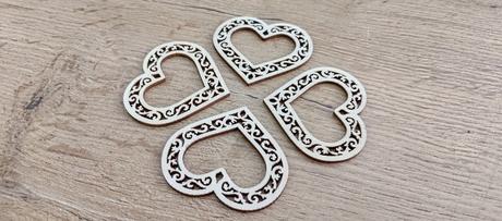 Drevený výlisok - srdce - 55 mm, 