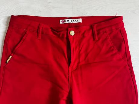 Červené 7/8 nohavice, s