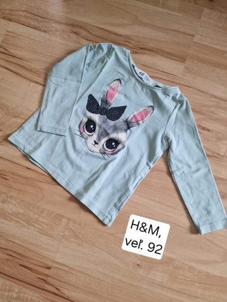 H&m tričko zajko, veľ. 92, h&m,92