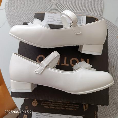 Biele slavnostne topanky, s postou, nelli blu,33