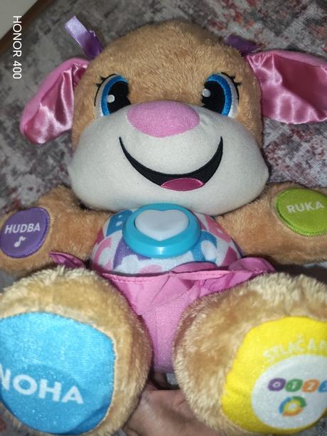 Hovoriaca psíkova sestrička fisher price,