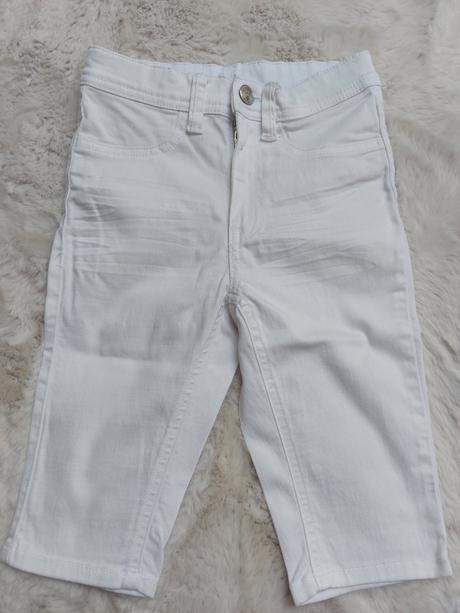 Biele 3/4 nohavice, kik,128