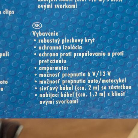 Nabíjačka autobatérií alpin typ 9, 6/12 v, 