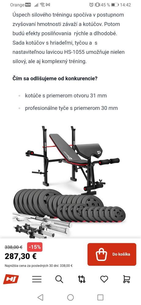 Činkový set s lavičkou,