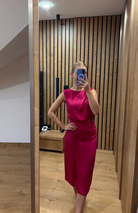 Saténové midi šaty - xs, zara,xs