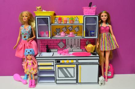 Barbie chelsea bábiky a kuchynka, 
