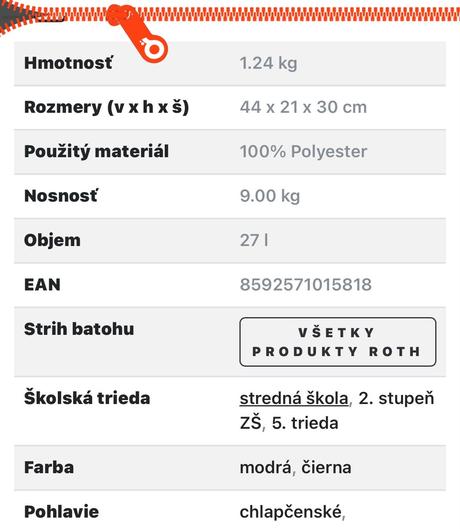 Školská taška topgal, 
