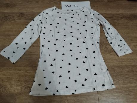 Biele tričko zo srdiečkami veľ. xs, sinsay,xs