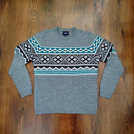 Pánsky sveter pull&bear s nórskym vzorom, pull&bear,m