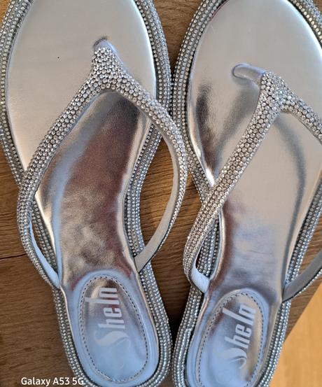 Flip flop strieborne, 38