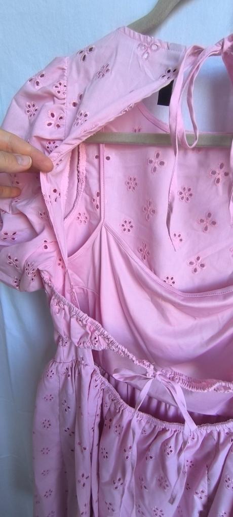 Ružové madeirové šaty, h&m,m